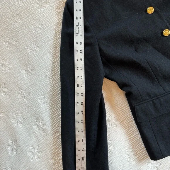 Talbots wool blazer black size 8P gold buttons - Picture 7 of 10